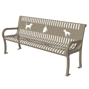 bench with dog heads beige 2