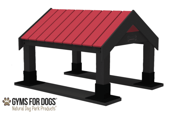 dog park equipment tunnel house red