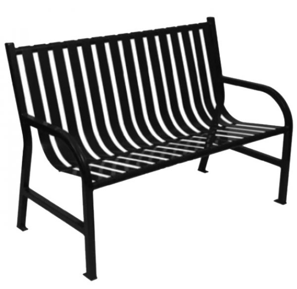 powder coat bench 4 ft Black
