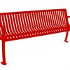 6ftSlatedBench Silhouette ThermoCoated Red