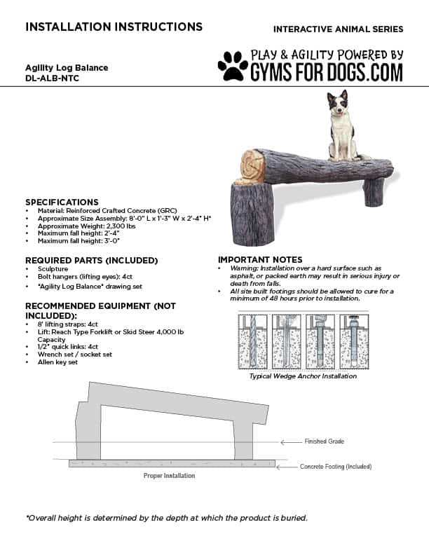 INSTALLATION AgilityLogBalance GymsForDogs