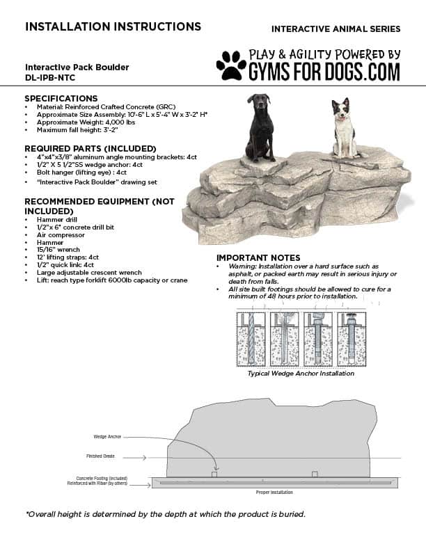 INSTALLATION InteractivePackBoulder GymsForDogs