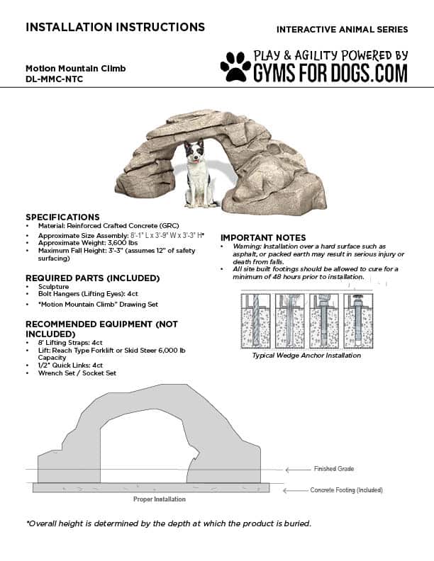 INSTALLATION MotionMountainClimb GymsForDogs