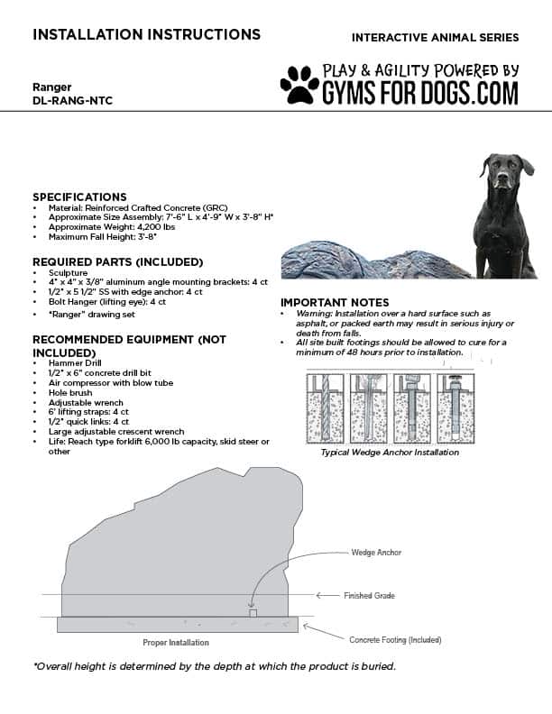 INSTALLATION Ranger GymsForDogs