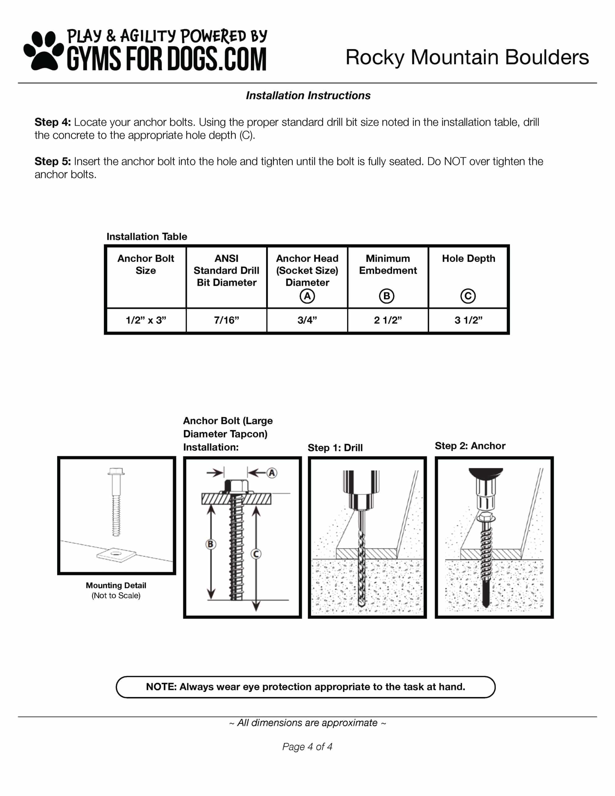 RockyMountainBoulders GymsForDogs SpecSheetandInstallation Page 4