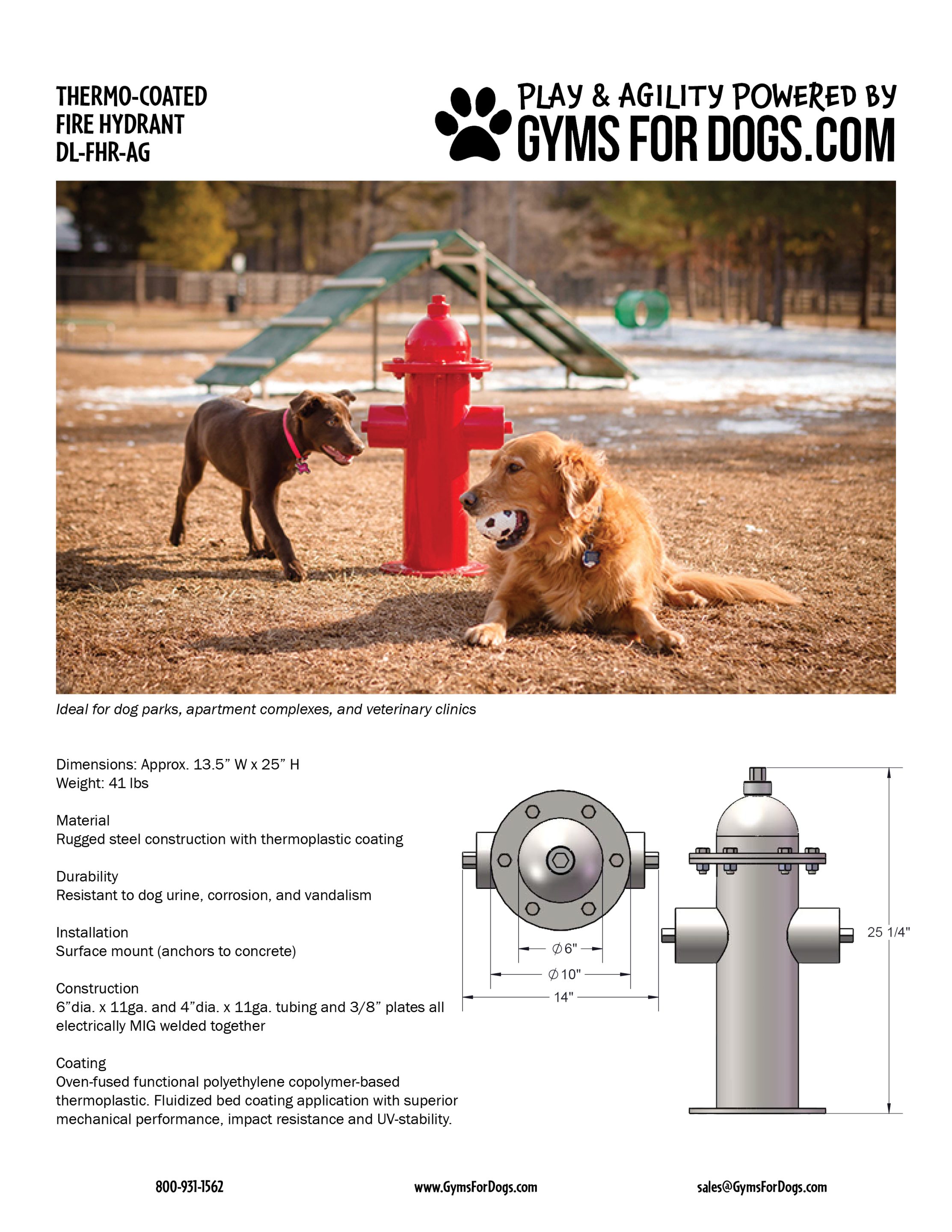 GymsForDogs ThermoCoatedFireHydrant DL FHR AG GymsForDogs ThermoCoatedFireHydrant DL FHR AG