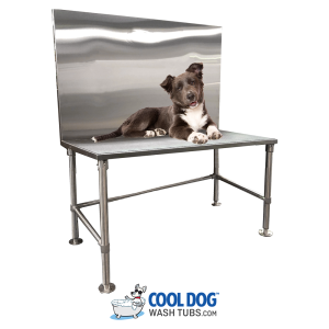 standard series grooming tables with dog